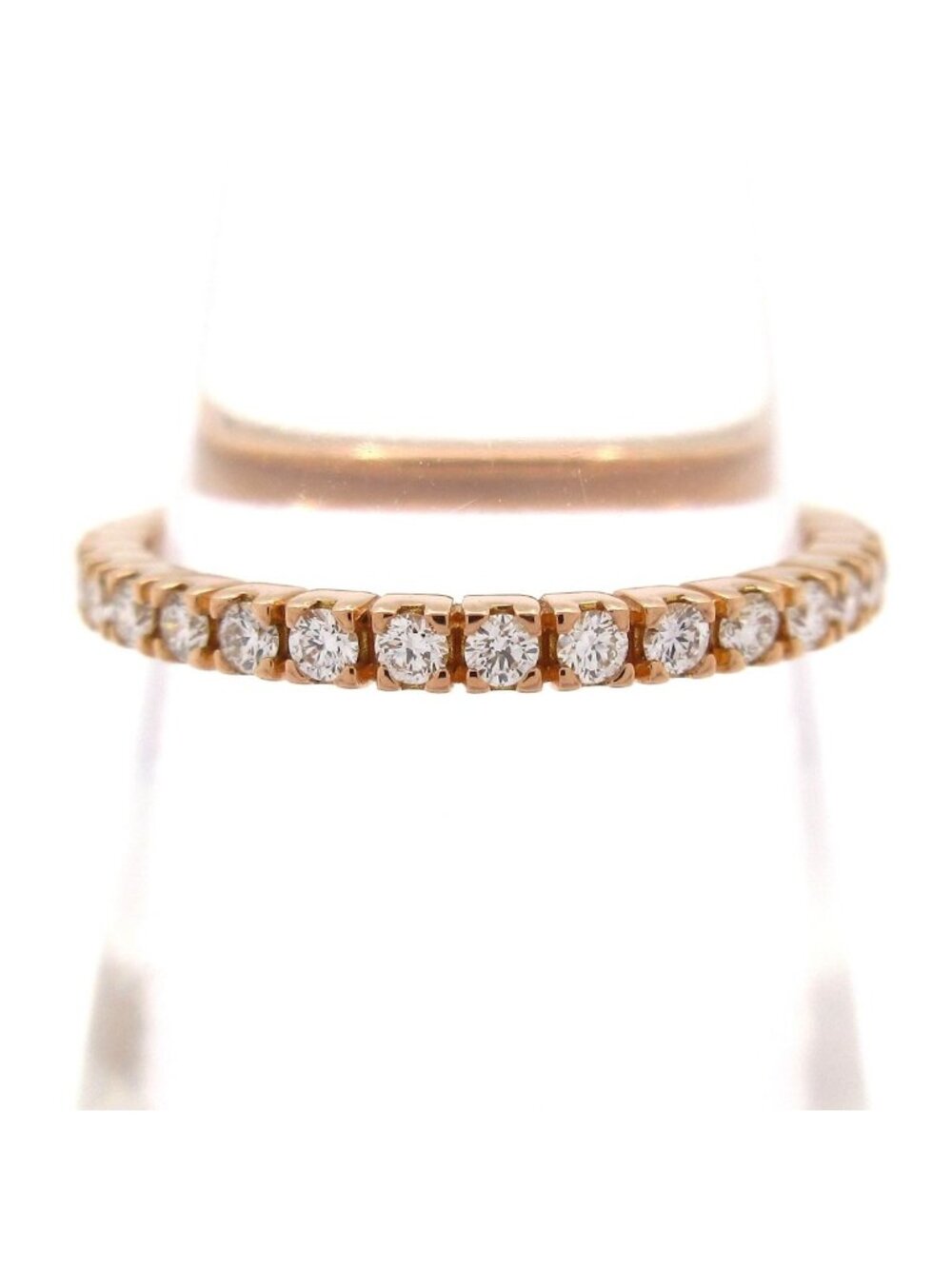 Bvlgari Ring Dumitru Half Eternity 18k Pink Gold Diamond
